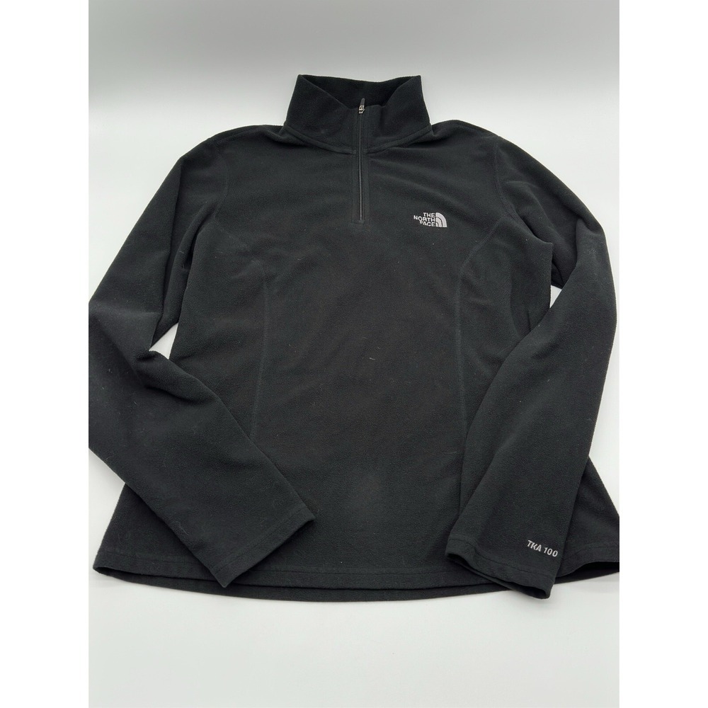 The North Face Womens Glacier TKA 100 1/4 Zip Fleece Pullover Black Medium‎